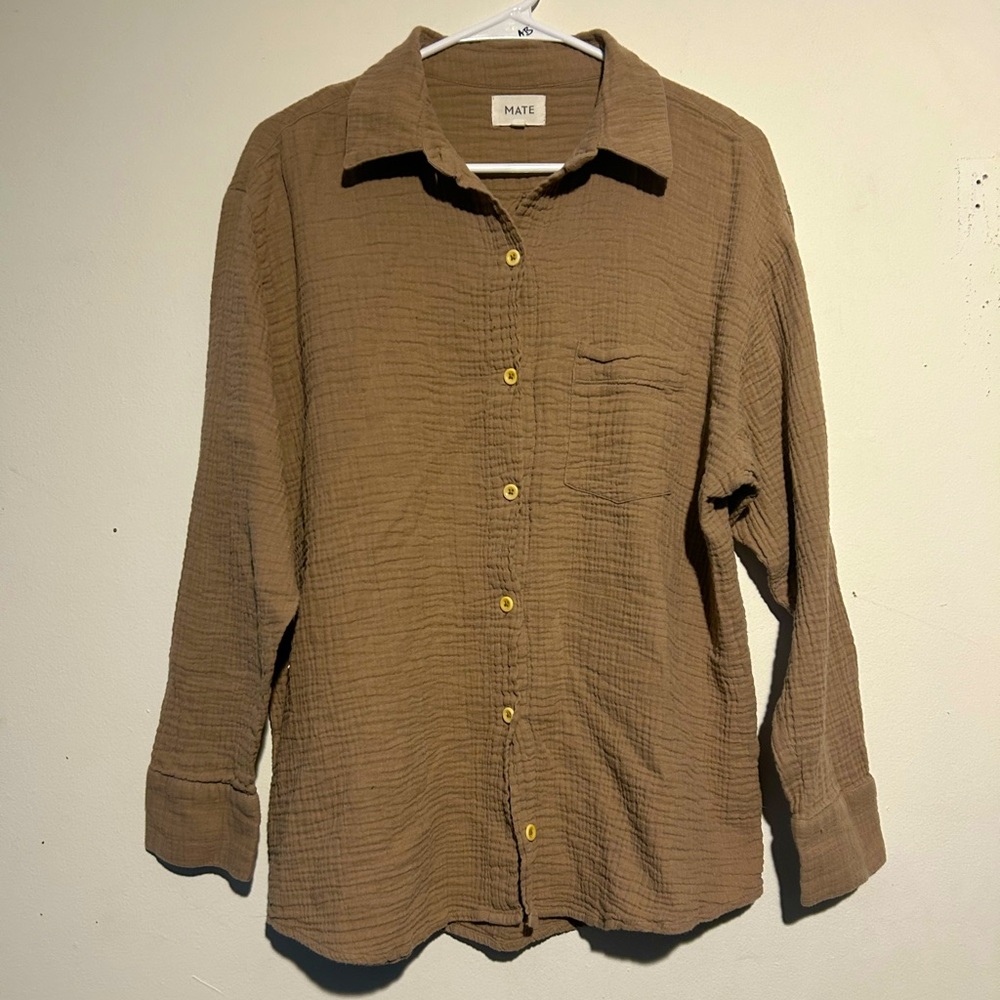 MATE the label tan cotton gauze lounge wear